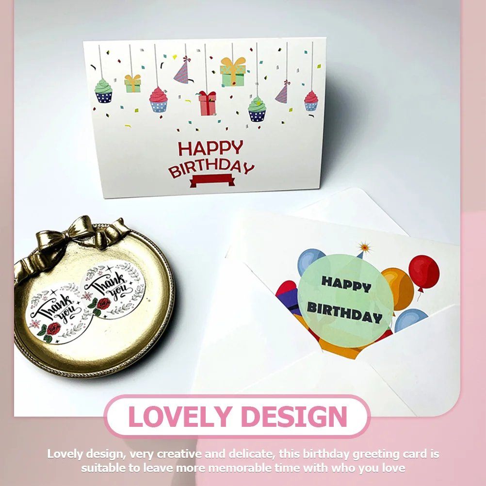 6 biglietti d'auguri di compleanno, disegni creativi sfusi per feste e regali, biglietti d'auguri senza infiltrazioni di inchiostro, biglietti d'auguri