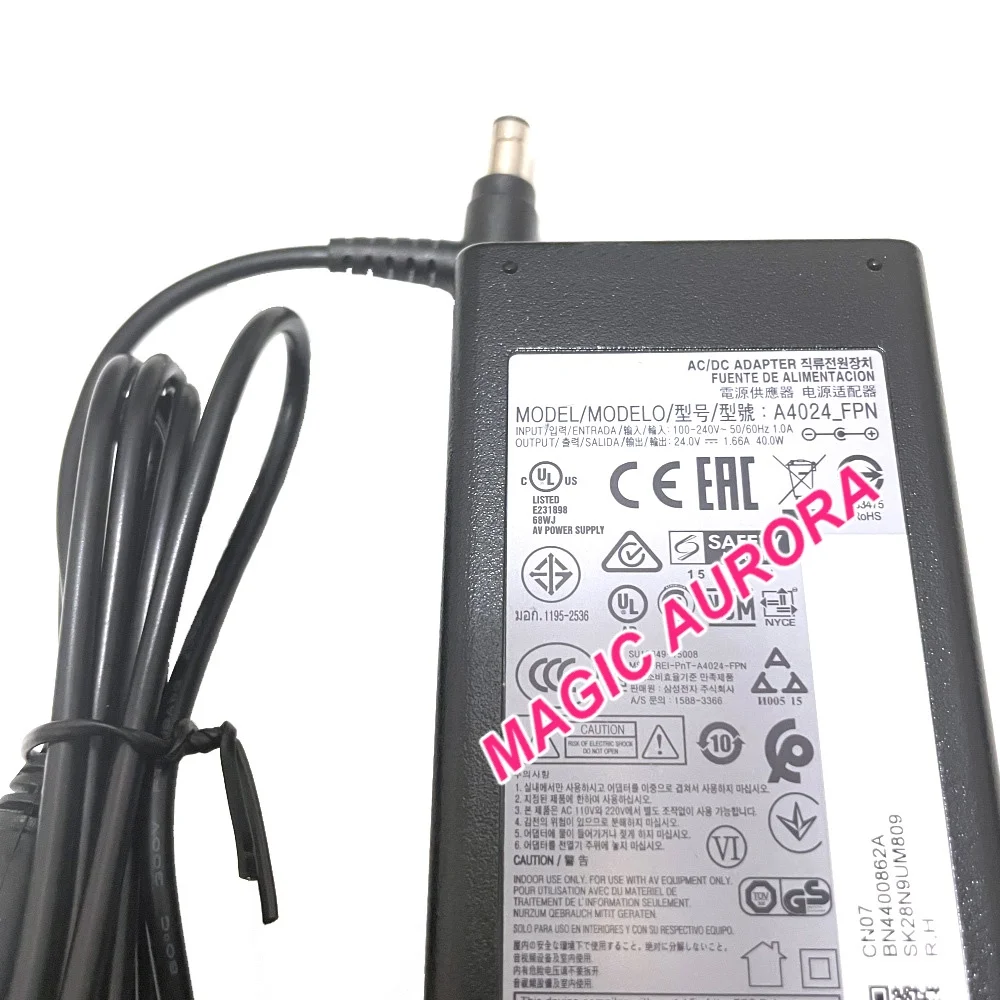 New A4024_FPN Power Adapter 24V 1.66A 40W for SAMSUNG Soundbar HW K450 HW-K650 HW-H750 HW-N450 HW-M450 HW-K550 HW-J550 HW-Q60R