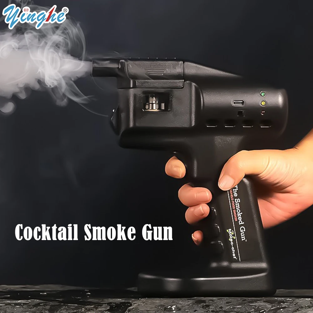 Cocktail Smoke Gun, Vapour Blaster Cocktail Bubble Smoke Gun with 5-Flavour Aroma Liquid and Edible Bubble for Food and Drink