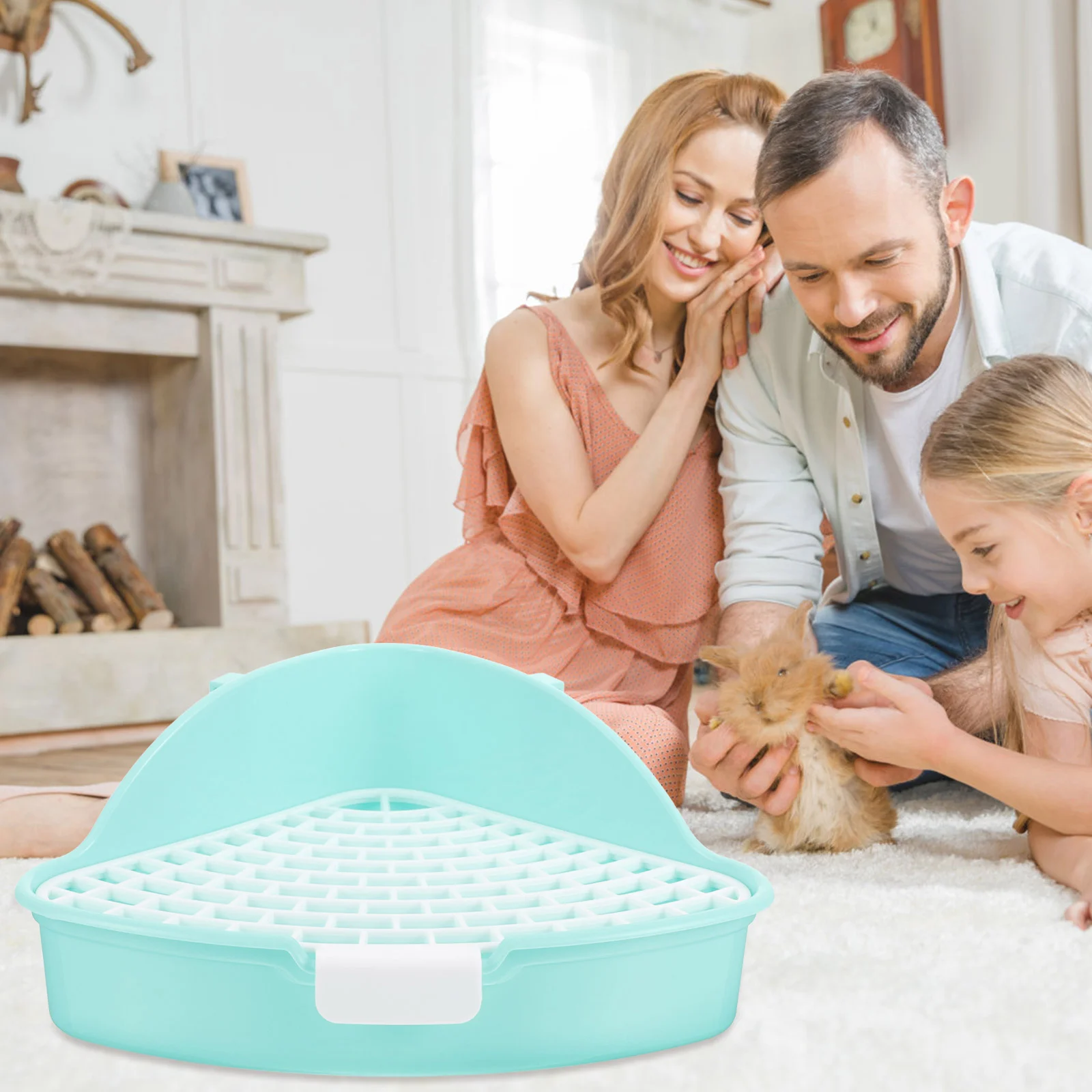 

Pet Triangle Potty Litter Pan Rabbit Hamster Basin Plastic Bunny Tray Cat Toilet Little Critters