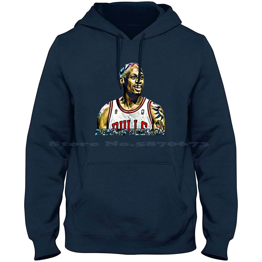 Dennis Rodman , Funny Cartoon Rodman 100% Pure Cotton Hoodie Tshirt Basketball 90 S Pippen Retro The Worm Fan Art Blond Denis