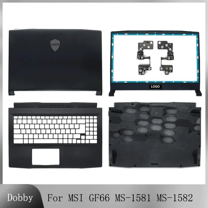 

New Original For MSI GF66 MS-1581 MS-1582 Katana GF66 Laptop LCD Back Cover Lid Front Bezel Hinges Palmrest Bottom Case Black