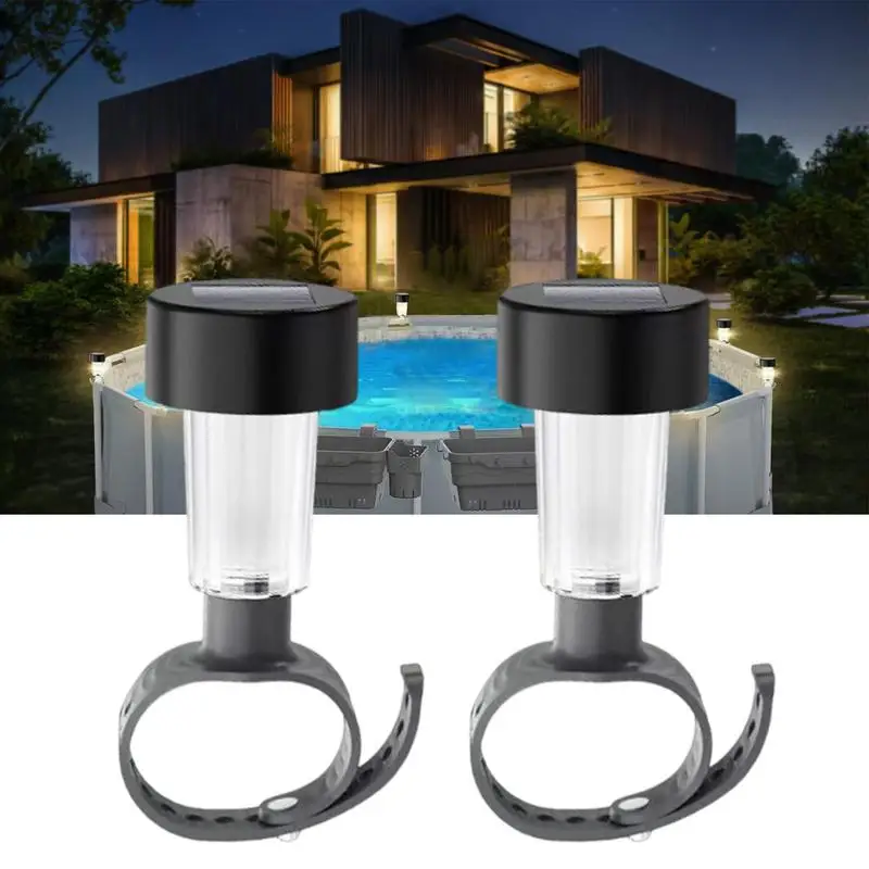 6 Pcs Above Ground Pool Solar Lights RGB Pool Lights Waterproof LED Pool Decor Solar Powered Color Changing Brighter Warm Light