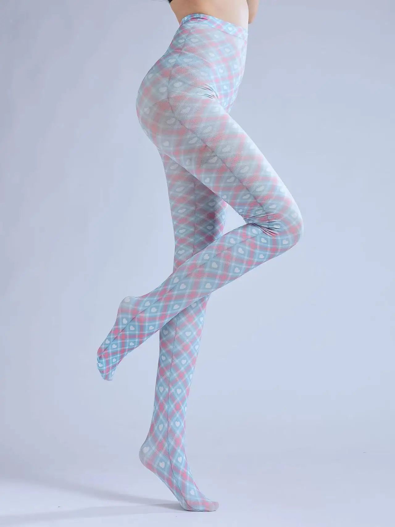 لباس داخلي شبكي مطبوع على الطراز البريطاني للبنات ، بنطلون ضيق بنمط فاخر ، Yards مع جوارب ، لون أحمر صافي