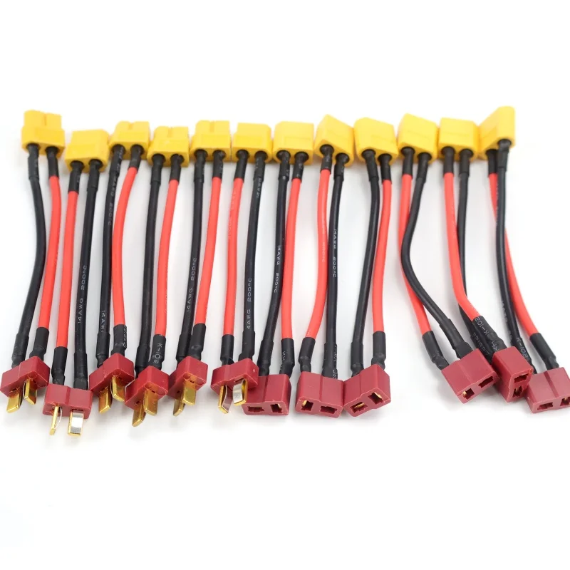 

6pcs T To XT60 Male/Female Plug Adapter Connector 14AWG 10cm Cable for RC LiPo Battery Charger Parts DIY