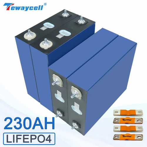 Tewatcell 3.2V 230AH Lifepo4 배터리 셀 충전식 셀 리튬 철 인산염 태양열 저장 시스템 RV PV 보트 EU 세금 없음