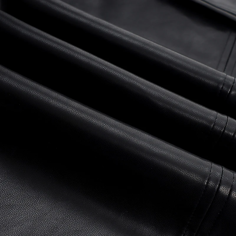 Kstoun estilo namorado menina quente calças de couro do plutônio cintura baixa perna larga solta em linha reta vintage streetwear calças de carga calças femininas