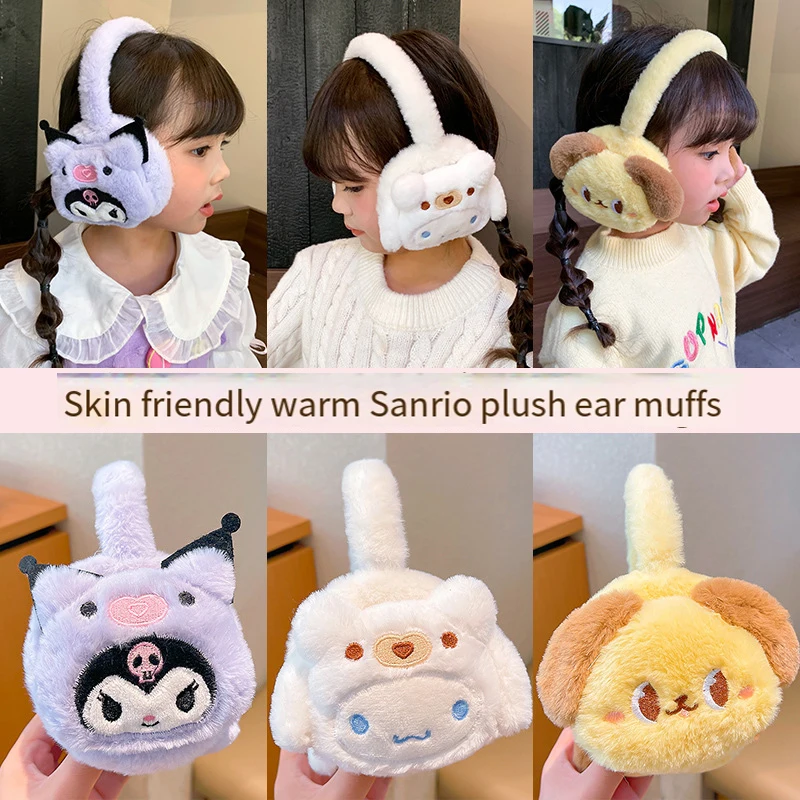 Zimowe Kuromi dziecko śliczne utrzymuj ciepłe nauszniki chłopiec dziewczyna Student regulowana ochrona przed zimnem przeciw zamarzaniu ciepłe uszy Sanrios