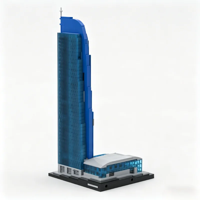 1597PCS Wilshire Grand Center Los Angeles Skyscraper Architecture Building Blocks City Landmark Model Custom Puzzle DIY Toy Gift