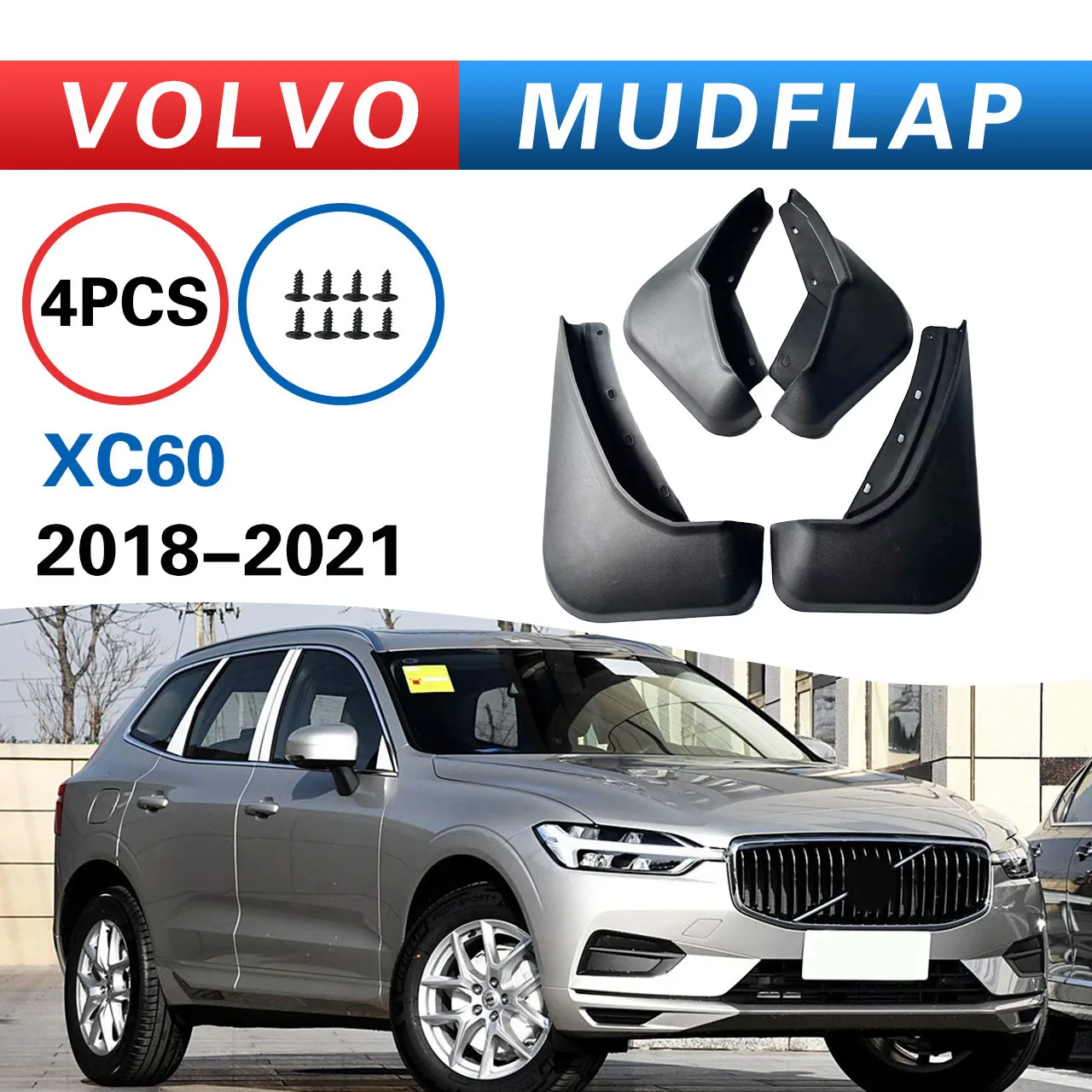 

For Volvo XC60 2018 mudguard, Splash proof mudguard, front and rear wheel fender