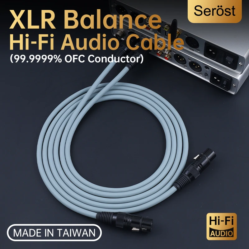 

Serost HiFi Audio Balance Cable 99.9999% OFC oxygen free copper Cable XLR Audio Cable for CD DAC DSP amplifier active speaker