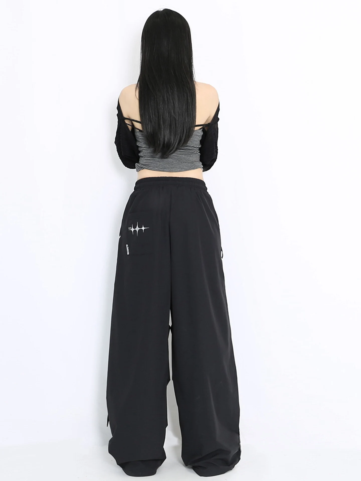 Street Dance Design Sensation Hip Hop Women's Summer Dstring Slimming Banana Sports Pants Qui Dry Straight Leg High Waist