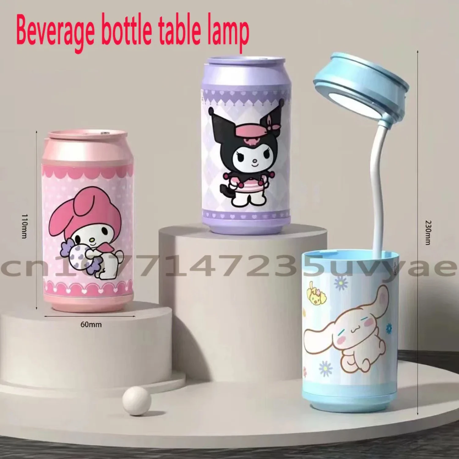 Kuromi Led Cinnamoroll Creative Pen Holder Night Light Table Lamp  Retractable LED Can Decoration Night Light Cartoon lamp Gift