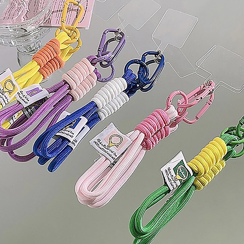 Color Combination Short Mobile Phone Lanyard Can Be Portable Anti-release Rope Hanging Wrist Pendant Clip Hanging Decoration