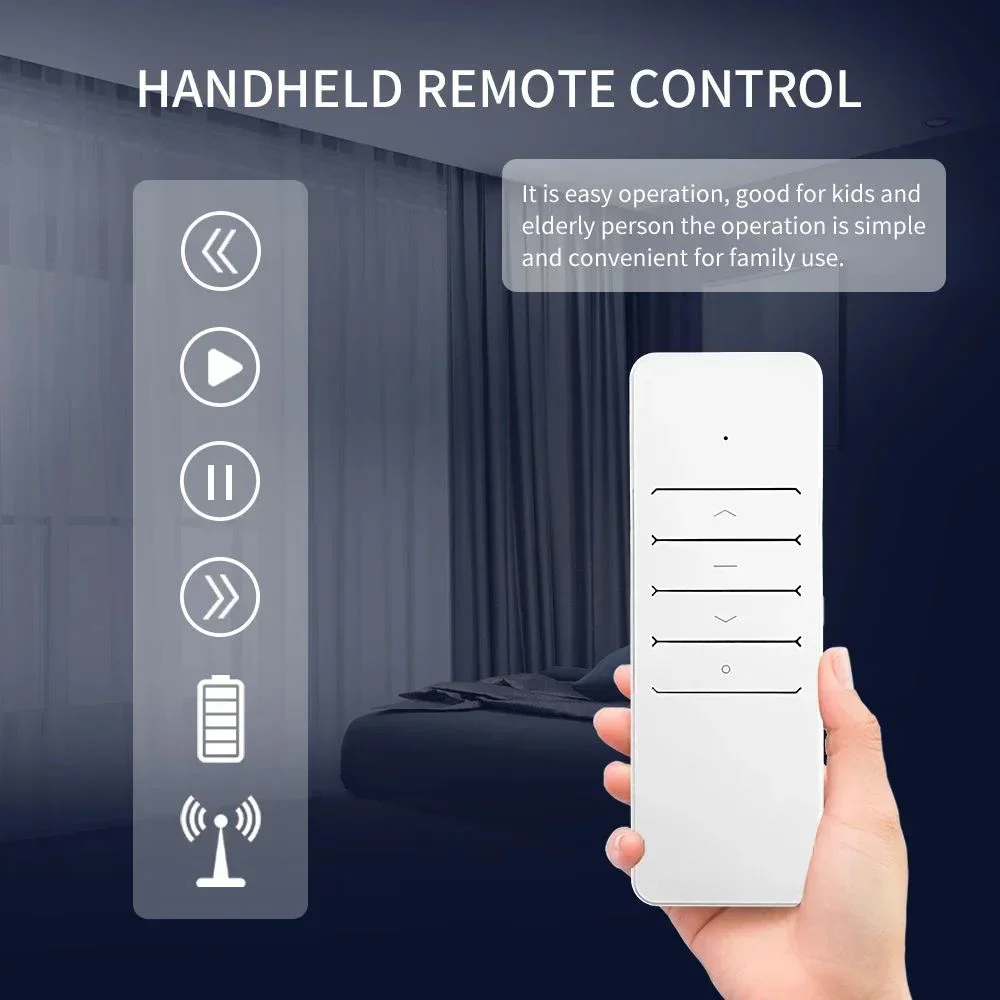 TNCE Smart Tuya Wifi/Zigbee Electric Curtain Shutter Motor RF Remote 22.5CM Size APP Control Alexa Google Assistant SmartThings