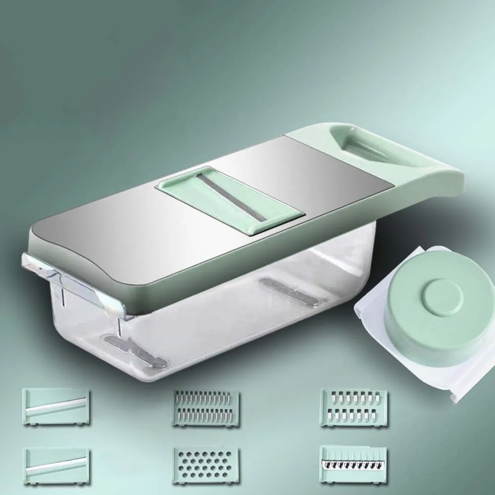 

Кухонная овощерезка из нержавеющей стали, измельчитель Julienne, коробка для еды, измельчитель овощей, режущий инструмент, моющийся