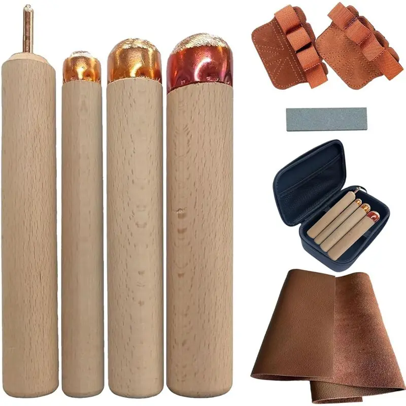 Knapping Tools Kit Obsidian Crafting Tool, Dragon Crystal Stone Age Toolkit,for Both Pros,Pressure Flaker,Copper Boppers-AT35