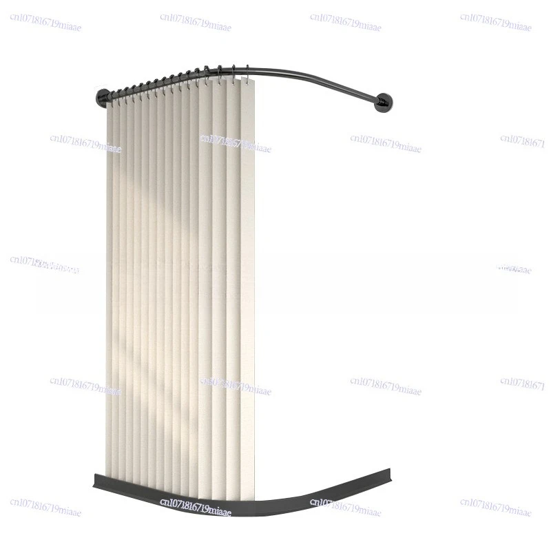 

Curved shower curtain rod non-punching 304 stainless steel bathroom L-shaped partition toilet dry and wet separation