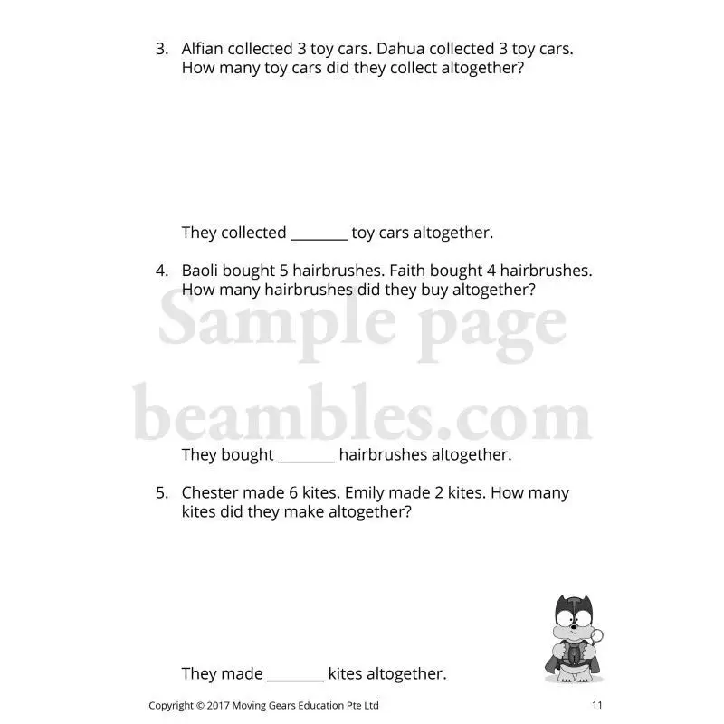 Beambles Mathematics StepByStep مشاكل الكلمات الابتدائية 1 كتاب 1 BEAMBLES BEAMBLES 9789814717304 كتاب