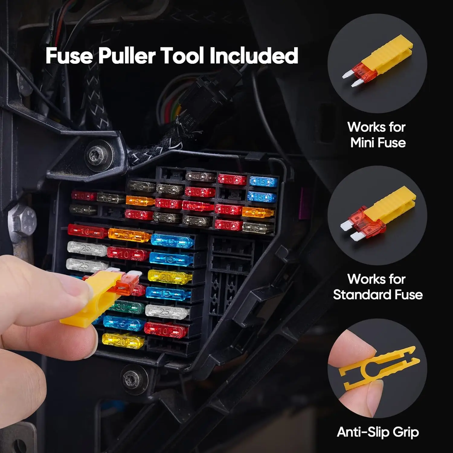 300pcs Car Fuses Assortment Kit, Blade-Type Automotive Fuses Standard & Mini Size Replacement Fuses for Car/RV/Truck/Motorcycle