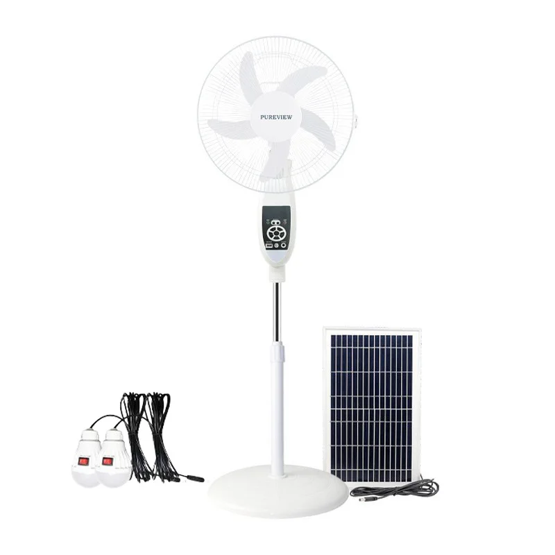 solar standing fan rechargeable 16 inch with solar panel,Remote Control fans Solar Battery Power 15000 mAh wireless