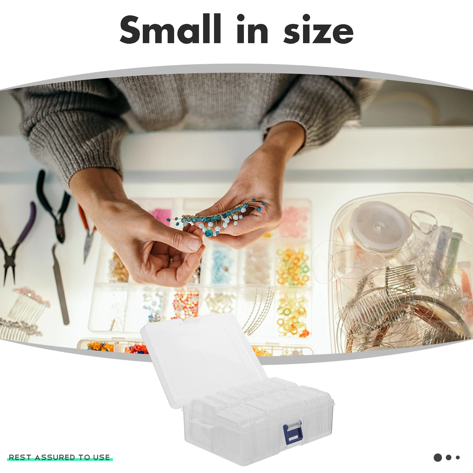 1 مجموعة صناديق تخزين صغيرة مجوهرات المنظم علبة من البلاستيك الشفاف الخرز حامل الأذن ترصيع تخزين منظم صغير محمول #6