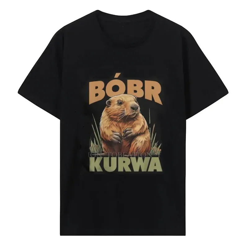 Beaver newest tshirts Kurwa Bobr Bober men Harajuku pure cotton tops T shirt round neck 42854