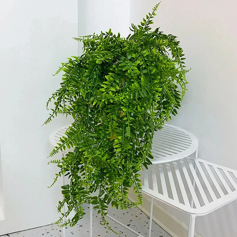90cm Persian Fern Leaves Vines Room Decor Hanging Artificial Plant Plastic Leaf Grass Wedding Party Wall Balcony Decoration