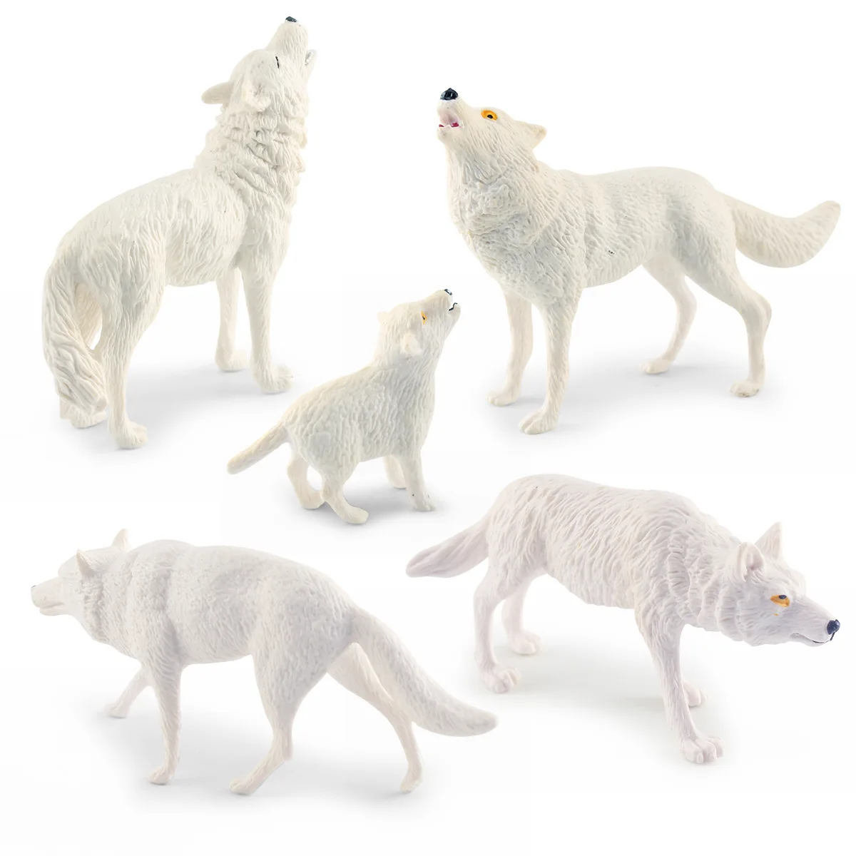 Miniatures Wild Animal Model Simulation Arctic Wolf Decoration Action Figure Figurine Animaux Toys Child Educational Ornaments