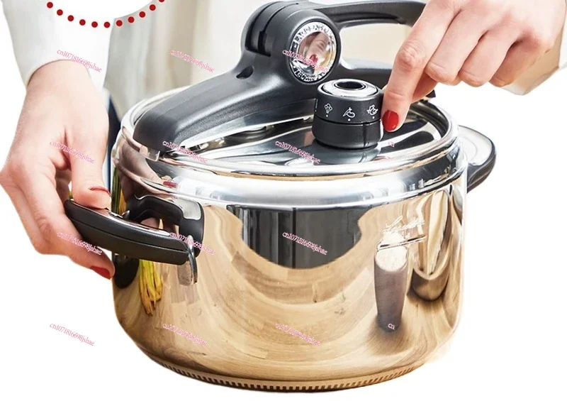 Household Stainless Steel Pressure Cooker with Steam Basket Universal for Gas and Electricity