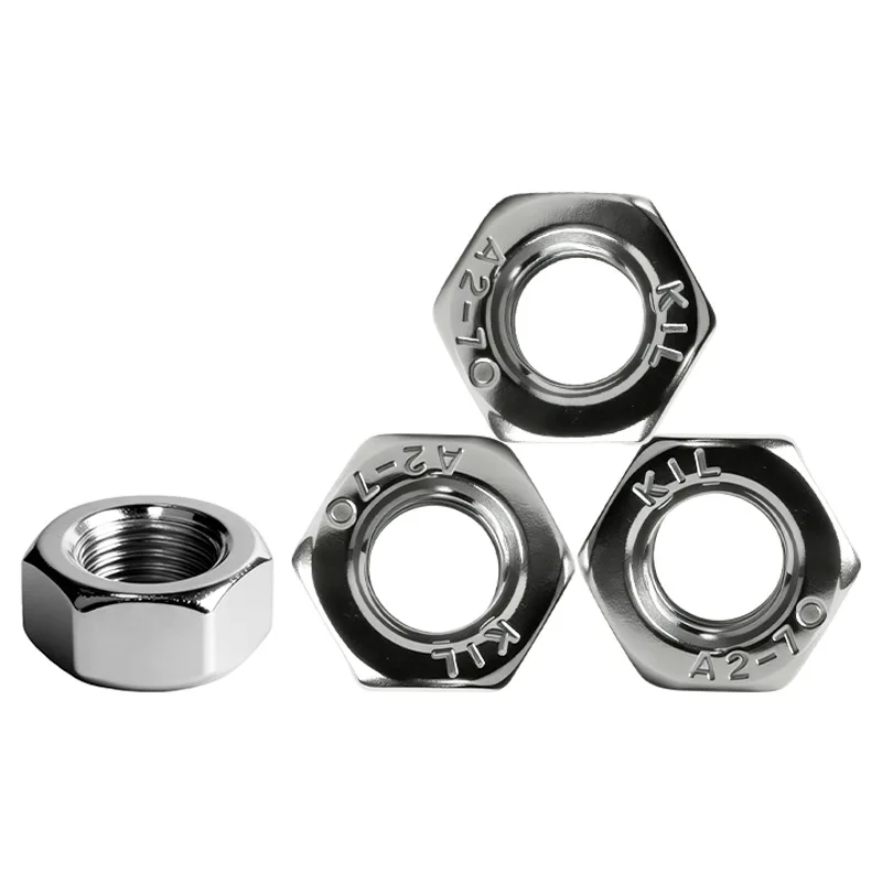10Pcs 304 stainless steel hexagonal nut M1-M56 outer hexagonal screw cap DIN934 lock screw cap