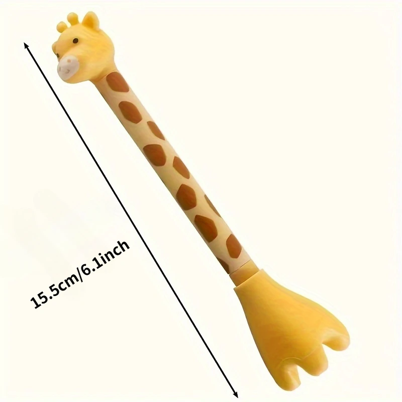 Two cute giraffe-shaped gel pens,with an attractive and realistic design,smooth writing,black pen cores,exquisite signature pens