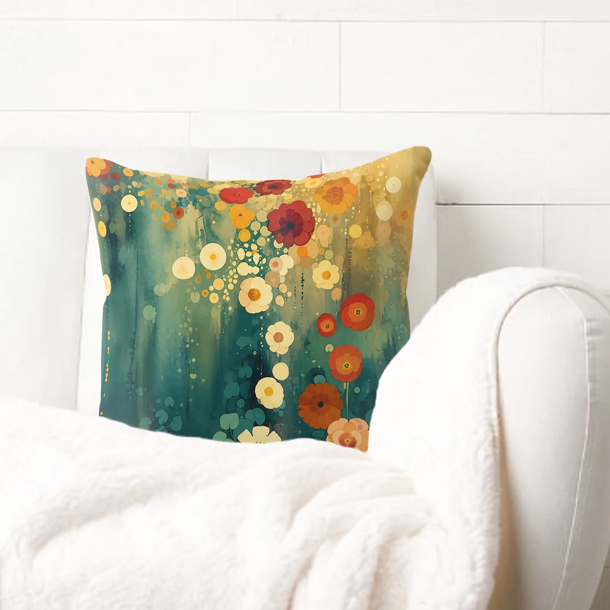 Cute Otter Pattern Polyester Pillow Cover - Lovely Animal Themed Cushion Case for Home Sofa Bedroom Decor, No Insert Included