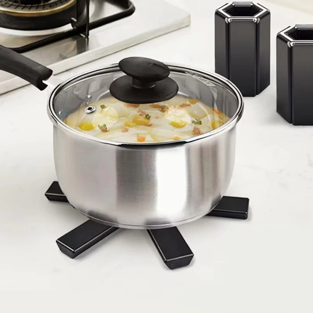 

Pot Mat Dish Placemat Coaster Folding Heat Insulation High Temperature Pots And Pans Kitchen Gadgets