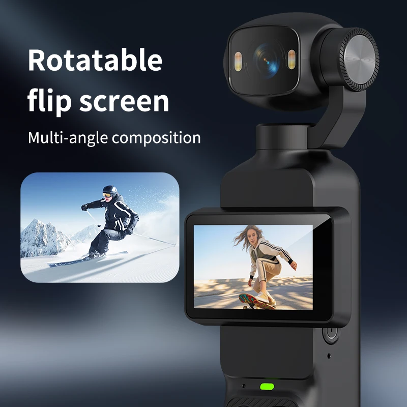 LK-033 4K Pocket Handheld Gimbal Action Camera 180° Rotatable Lens Anti-Shake Vlog Video Cam with Fill Light - view 6