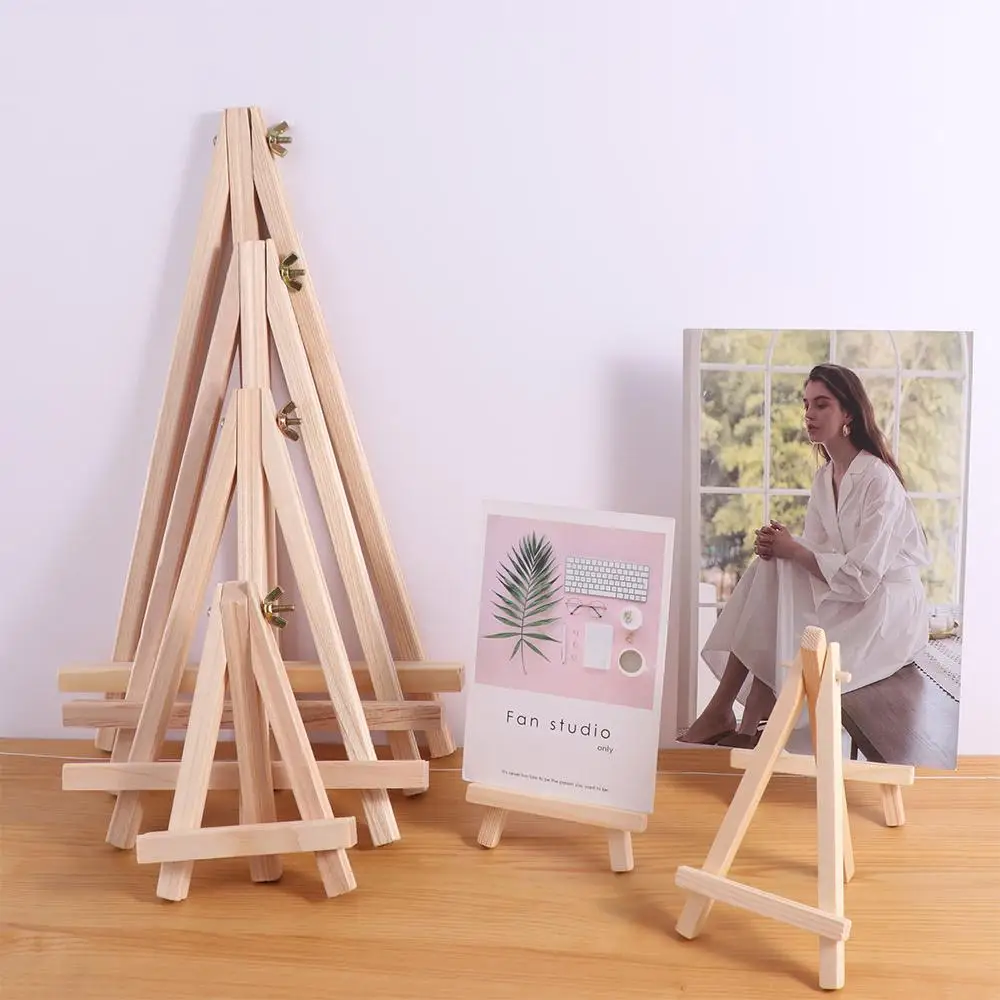 Wood Mini Easel Desktop Triangle Display Stand Wedding Table Card Stand Holder Children Painting Craft Artist Tripod