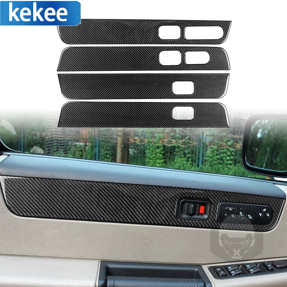 

For Hummer H2 2003-2007 Real Carbon Fiber Car Window Door Panel Strips Cover Protective Trim Auto Interior Accessories