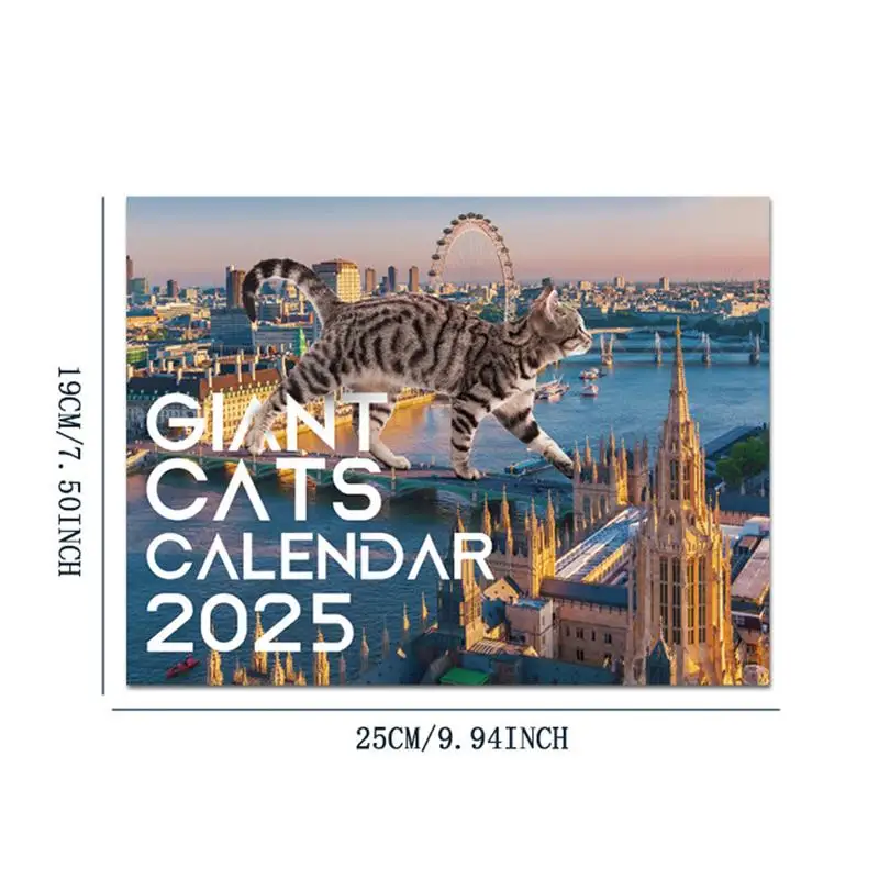 Imagem -06 - Urban Grande Cats Wall Calendar Fun Cats Wall Calendar 12 Hangings Mês Governar a Terra Family Planner Vertical 2025