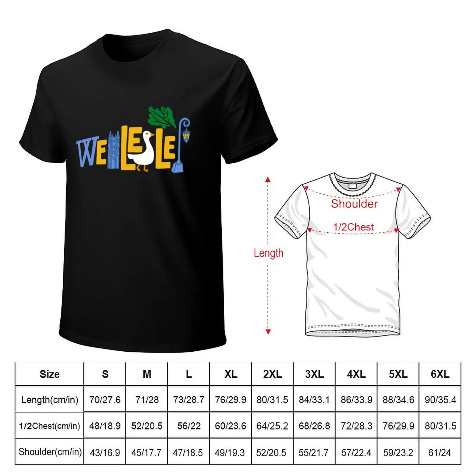 Wellesley Lamp Post Bell Tower Goose T-Shirt Plus Size Solid Color T-Shirt