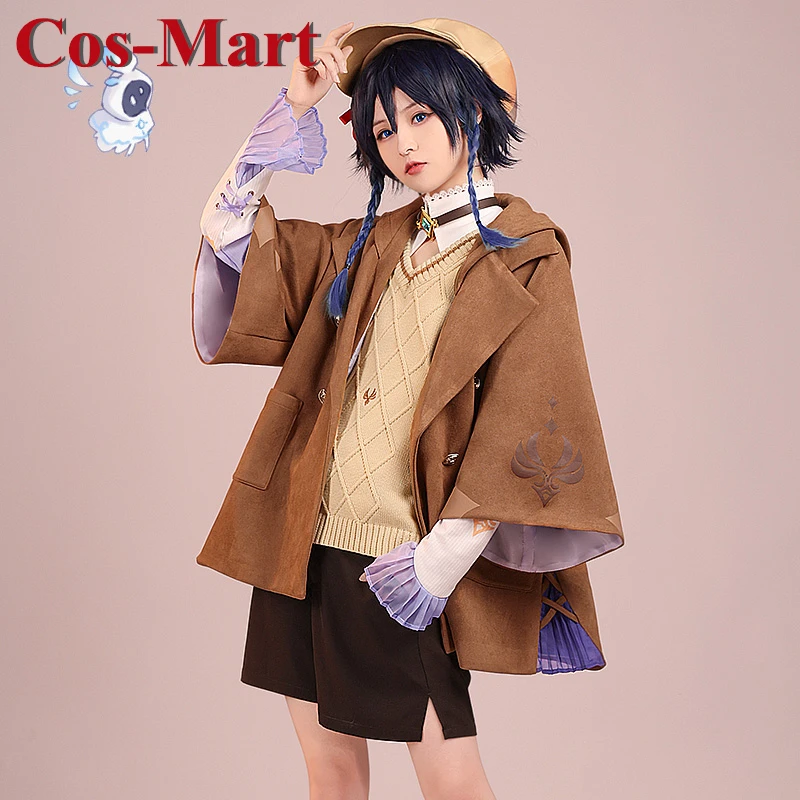 Cos-Mart Game Genshin Impact Venti Cosplay Costume Junior Lovely Uniforms Activity Party Role Play Clothing