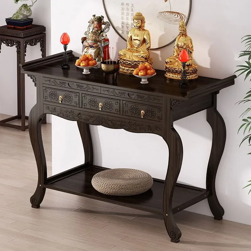 for New Chinese Style Household Incense Table for Tribute Altar Shentai Ye Buddha Cabinet Case Xuan Guantai Economical