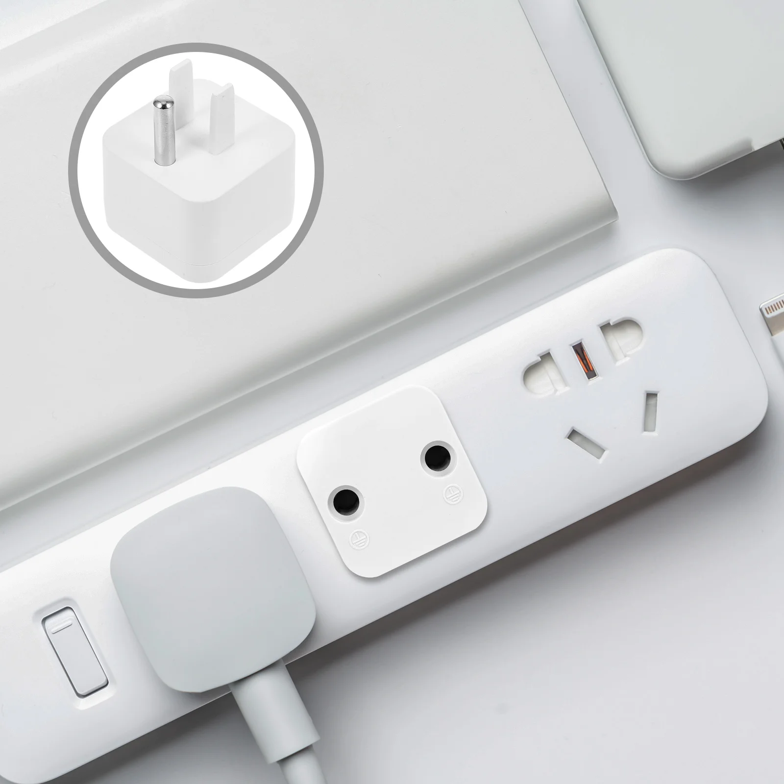 

2Pcs Grounding Plug Power To No Ground Adapter Connector Electrical Adapter Home Appliances Safety Universal