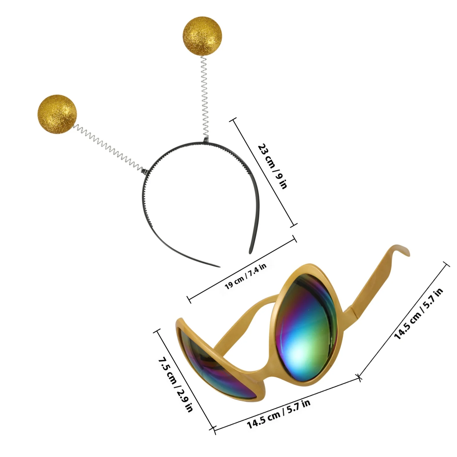 1 conjunto de óculos de lente arco-íris com faixa de cabeça, aparência exclusiva, textura premium, fique no lugar durante usar, melhor escolha para fantasia