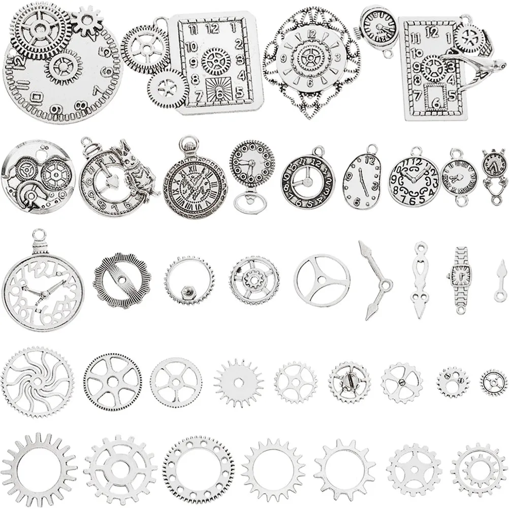 

1 set 1 Set Metal Diy Charms Steampunk Gear Pendants For Jewelry Making Craft Retro Alloy Accessories Watch Dial Earring