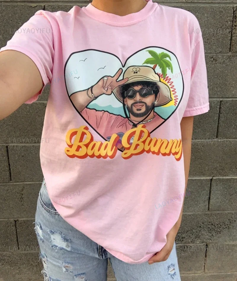 سيئة الأرنب 2022 ألبوم Un Verano Sin Ti امرأة الجرافيك تي شيرت مروحة تذكارية عالية الجودة القطن تي شيرت أفضل هدية بلايز المحملة