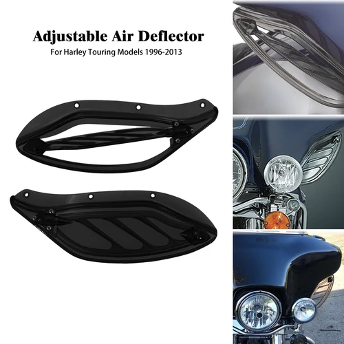 Deflector de aire de ala lateral para parabrisas ajustable ABS para motocicleta, carenado para Harley Touring Electra Glide Street Glide CVO 1996-2013
