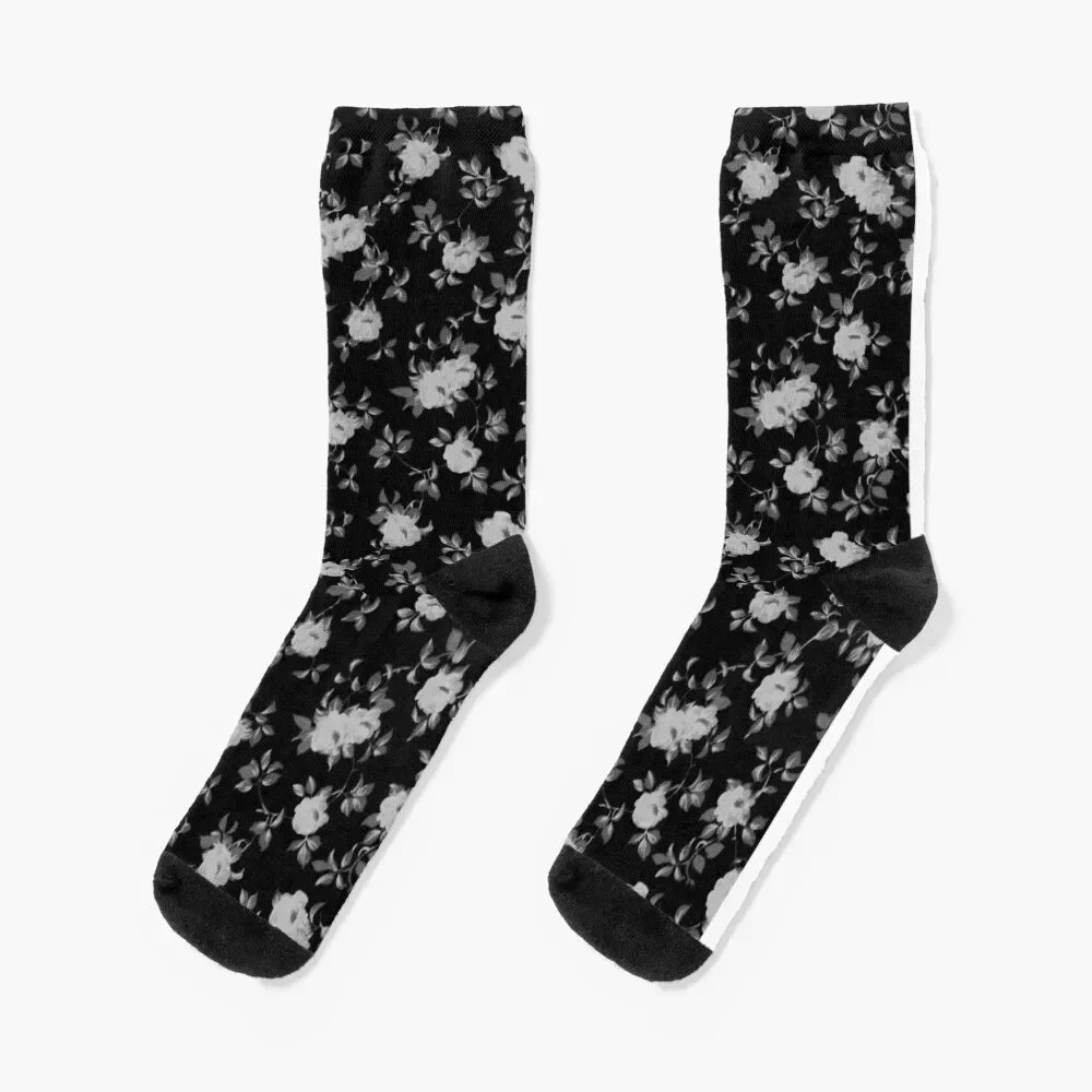 Chic vintage black and white floral pattern Socks kids cute Running Luxury Woman Socks Men's