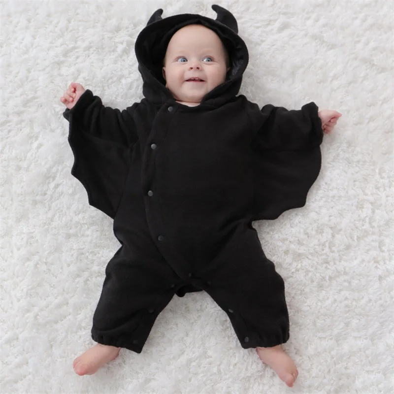 

BeQeuewll Baby Jumpsuit For Fall Long Sleeve Hooded Devil Costume Newborn Romper Halloween Baby Clothes for Girls Boys