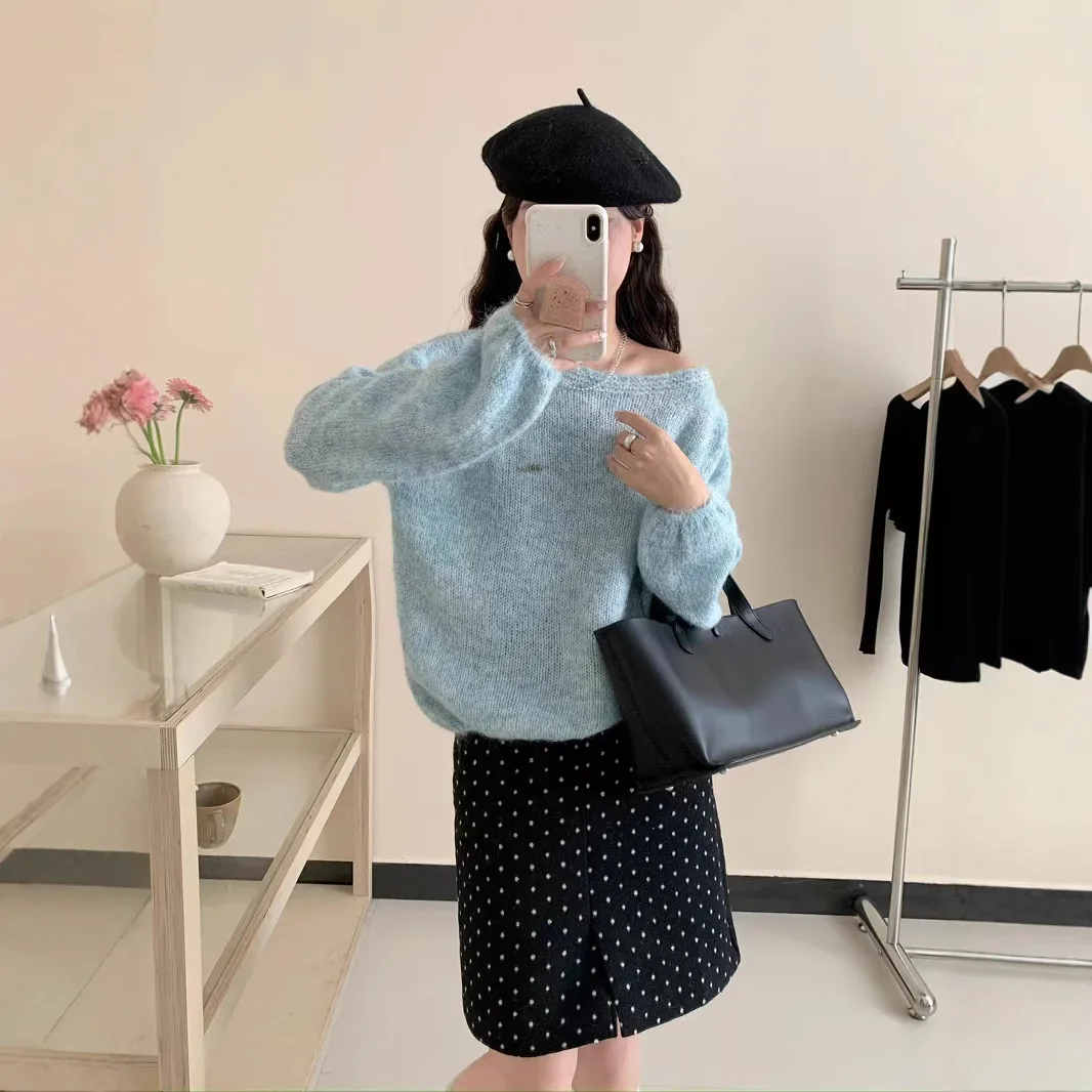 

Korean Spring New Fashion Women's Casual Trendy Loose O-neck Long Sleeve Knitted Sweaters Female Elegant Pullovers Clothes Tops