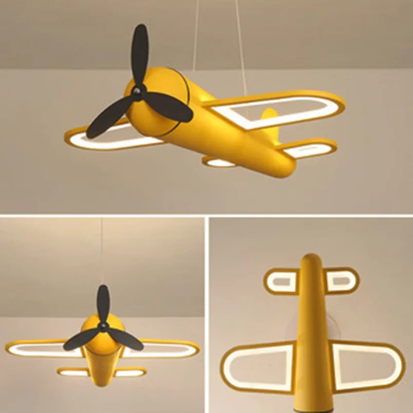 Imagem -04 - Modern Led Chandelier Airplane Lamp para Casa Quarto de Crianças Crianças Bebê Meninos Iluminação Colorida Avião Lâmpada de Teto 2024